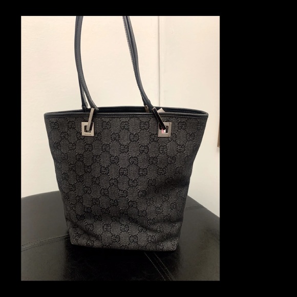 gucci black canvas tote